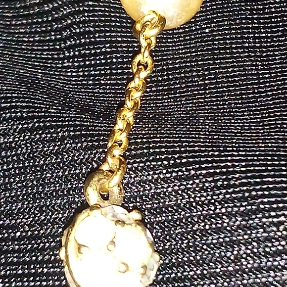 Lot Of 2 Nolan Miller Necklaces Faux Pearl Rhinestone - Picture 7 of 8